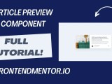 Frontend Mentor Article Preview Component Tutorial Walkthrough