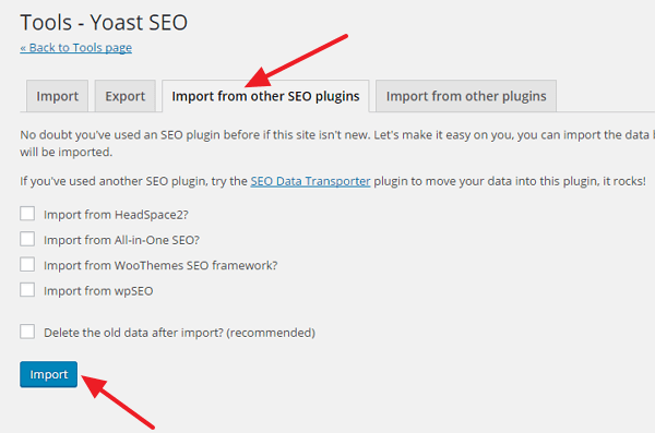 Import SEO Data from Other plugins