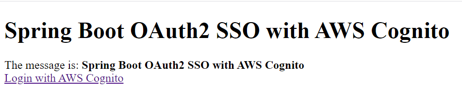 AWS Spring Boot OAuth2 SSO with Cognito