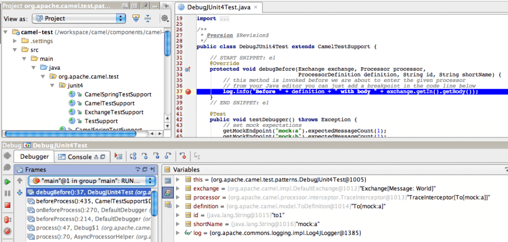 Debugger Apache Camel