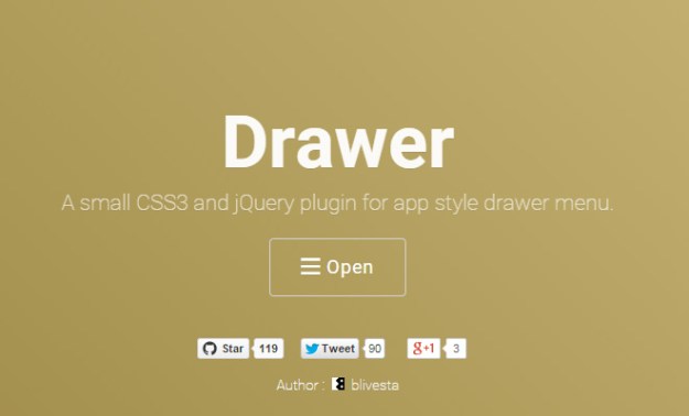 drawer css3 jquery plugin ui