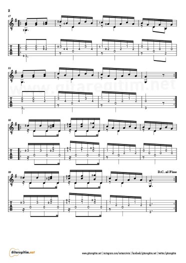 Carulli - Mi Minör Vals - Tab - 2