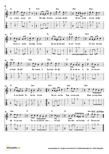 Reva - Gitar Nota ve Tab - 2