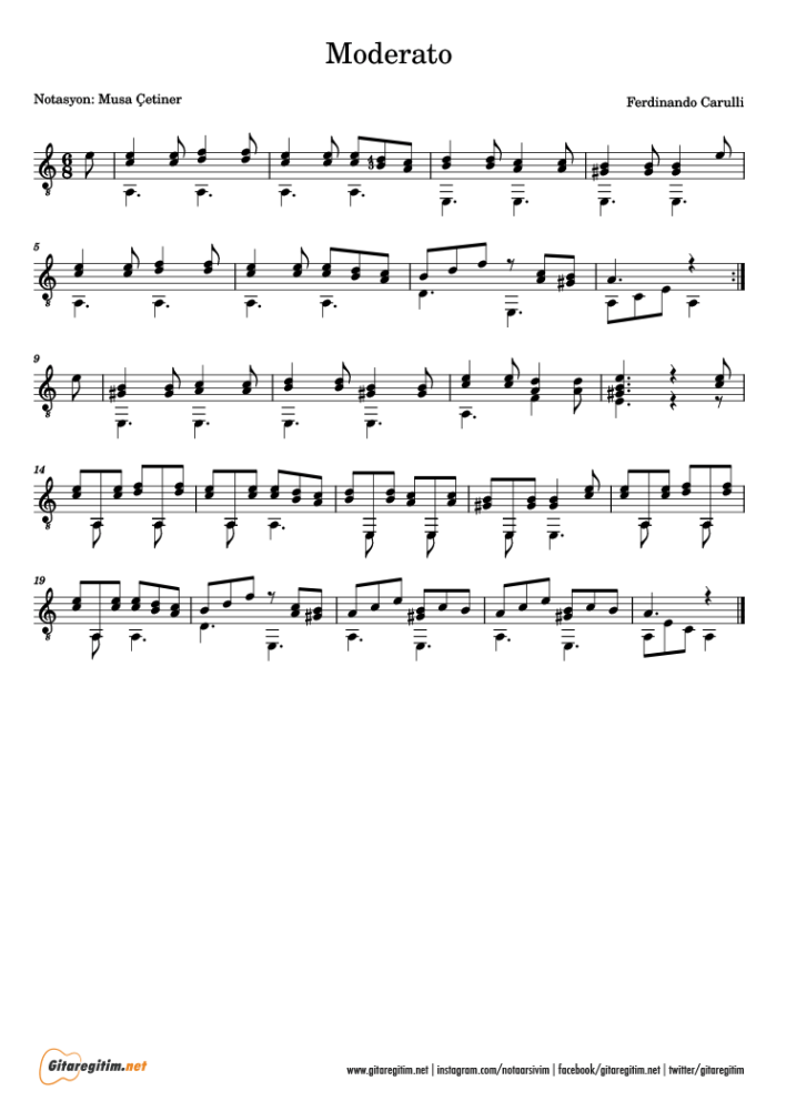 Carulli - Moderato - Free Sheet Music
