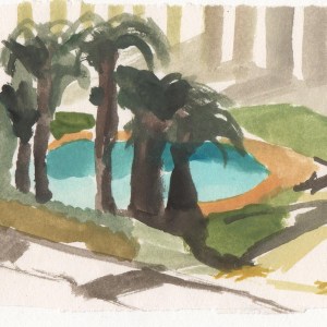 Palms Study. Watercolour on paper.