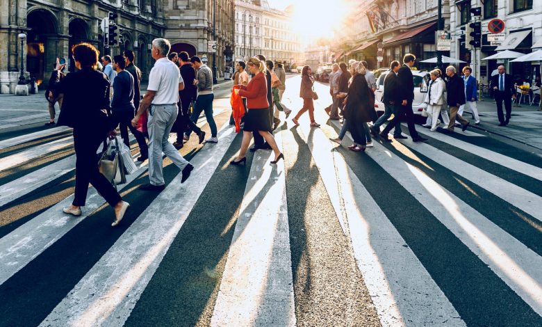 group of people walking on pedestrian lane