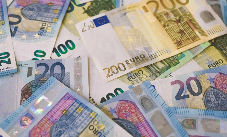 20 euro bill on white printer paper