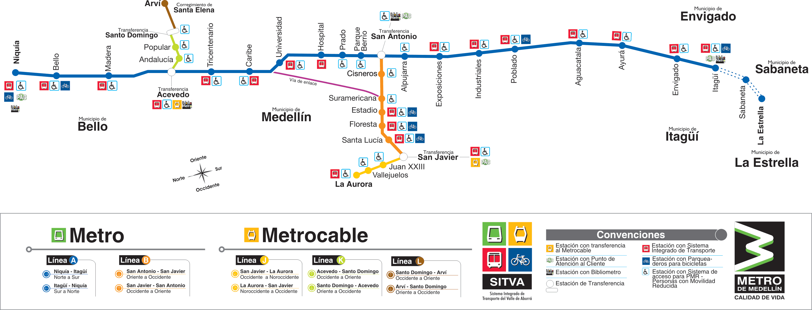 Mapa metro de Medellín | Mapa Metro