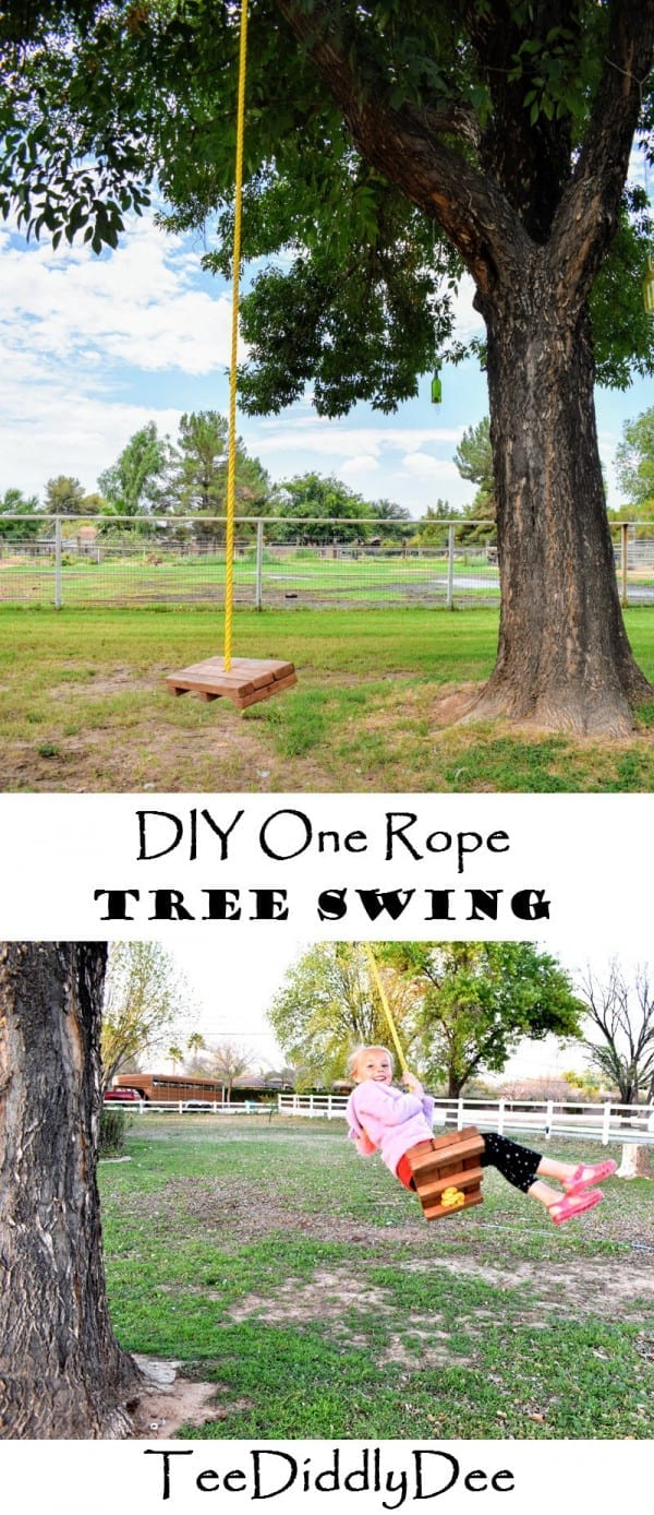 DIY One Rope Tree Swing TeeDiddlyDee