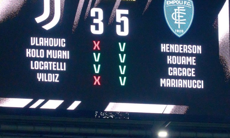 Juventus-Empoli 3-5 d.c.r (foto x Empoli)