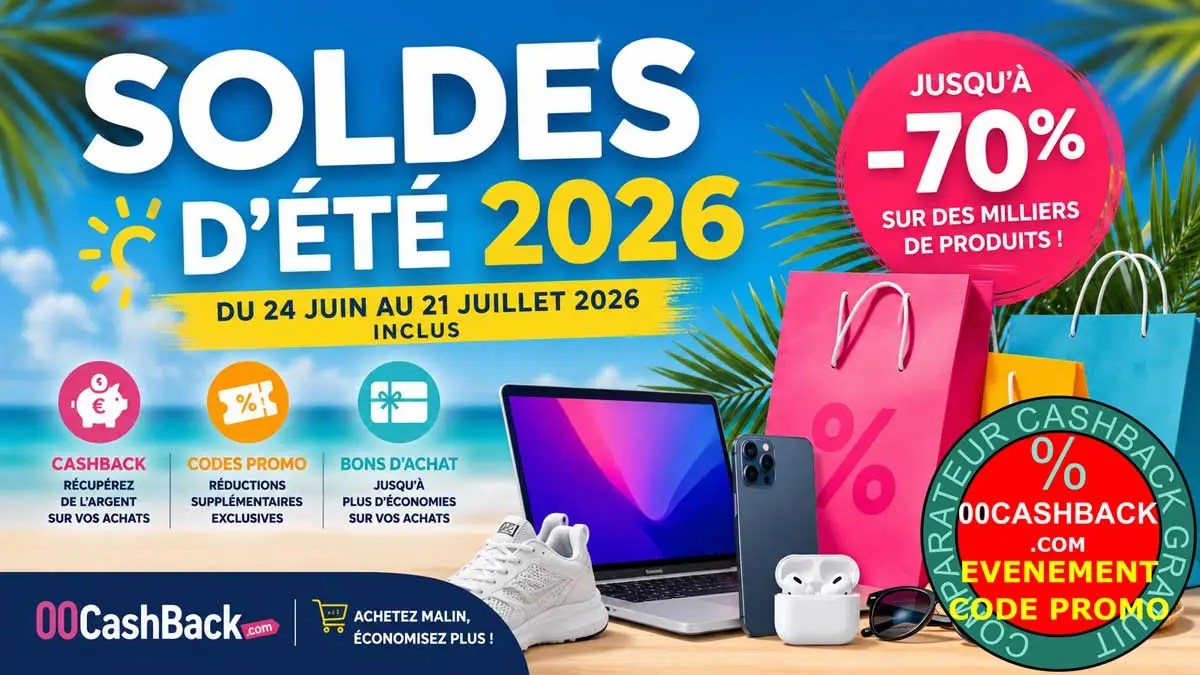 Soldes d'Eté 2026 - Dates - CashBack - Codes Promo - Bons d'Achat
