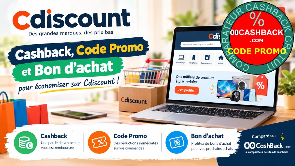 Comparer le cashback et les codes promo Cdiscount sur 00CashBack.com