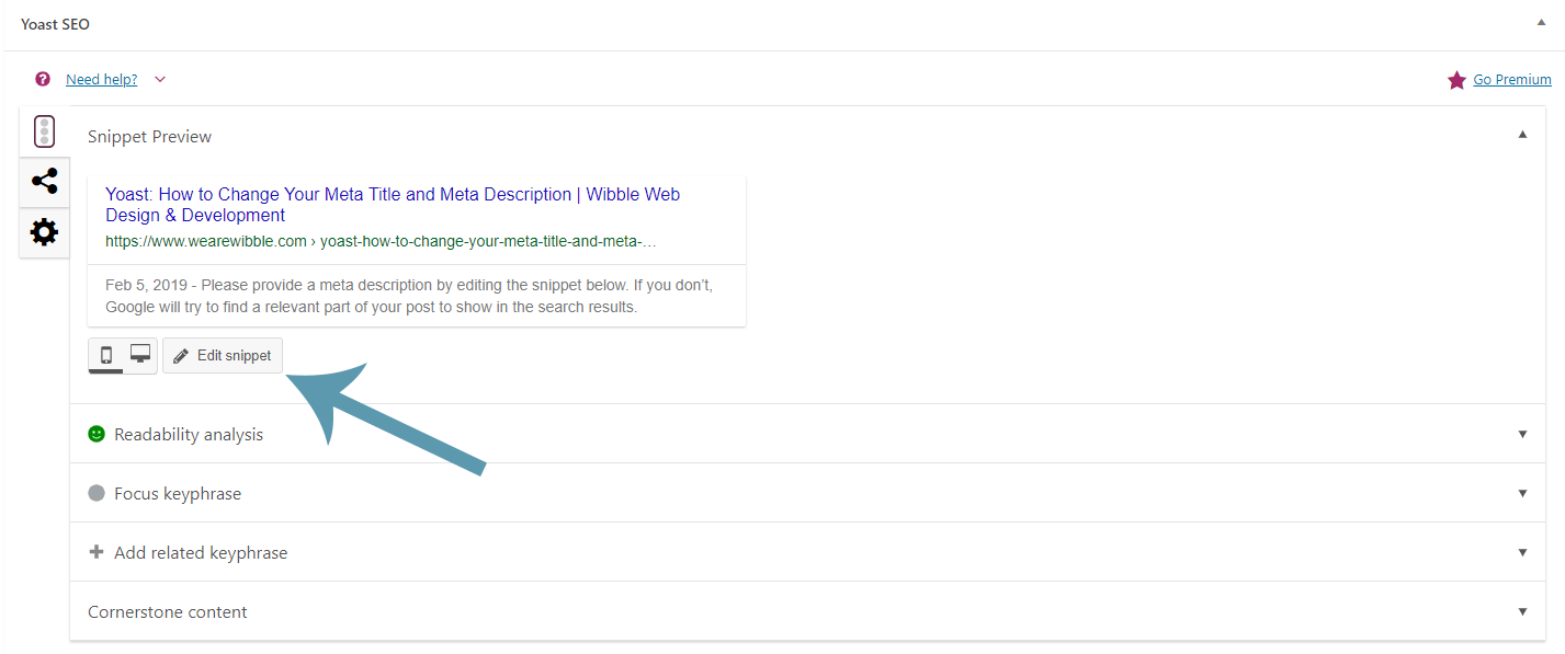 this thread is closed. in recent two uptdates, i'm unable to edit seo title and meta description of post. Yoast Seo How To Change Your Wordpress Title Meta Description Wibble Web Design Belfast