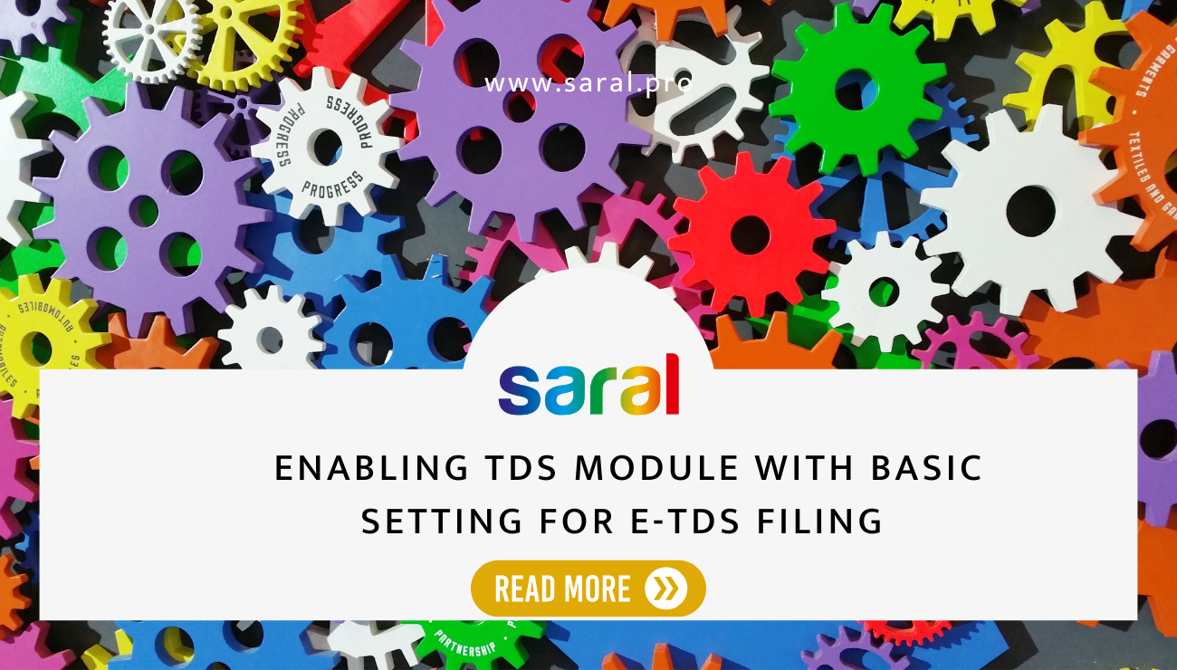 Enabling TDS module with Basic setting for e-TDS Filing