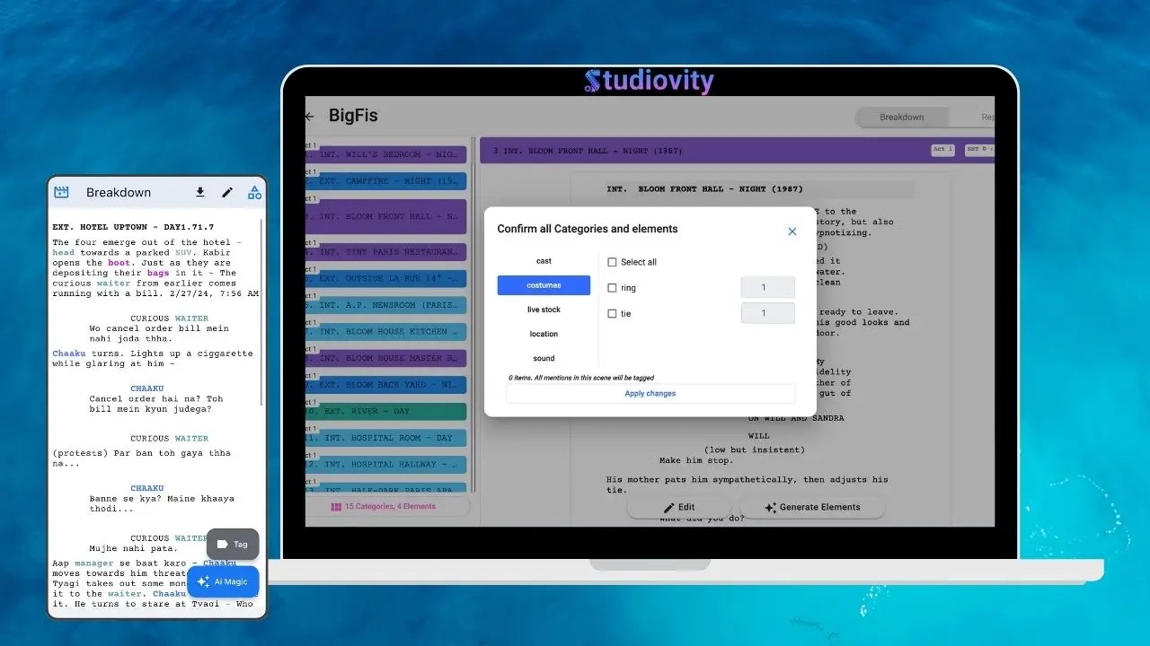 Breakdown pre-production software