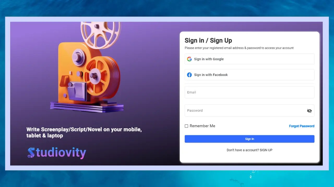 Importing FDX to PDF on Studiovity