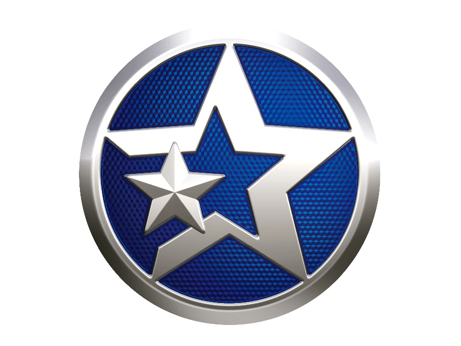 car badges with stars on car logo with two stars