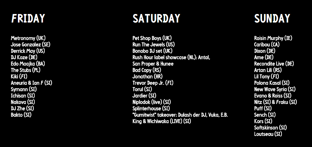 Date, 13 august 2017, 22:04:33. Flow Festival Slovenia 2015 Preview Guide 100 Nights Of Summer