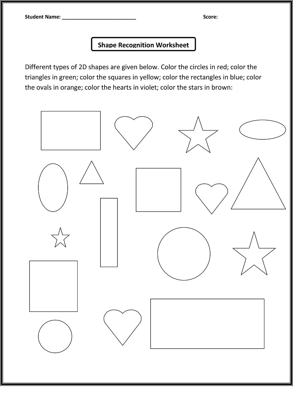 basic shapes worksheets for preschool 101 activity