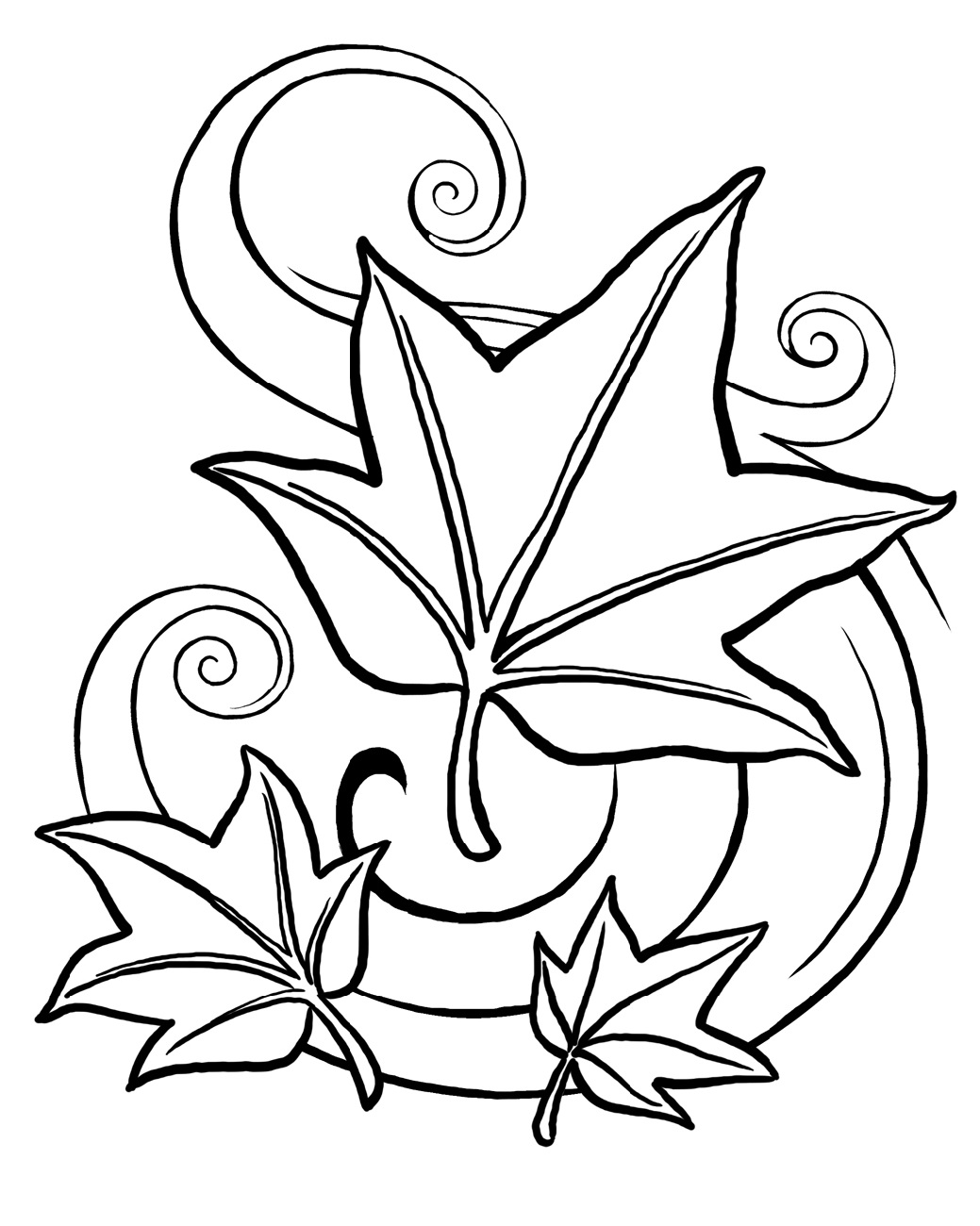Leaf coloring printables