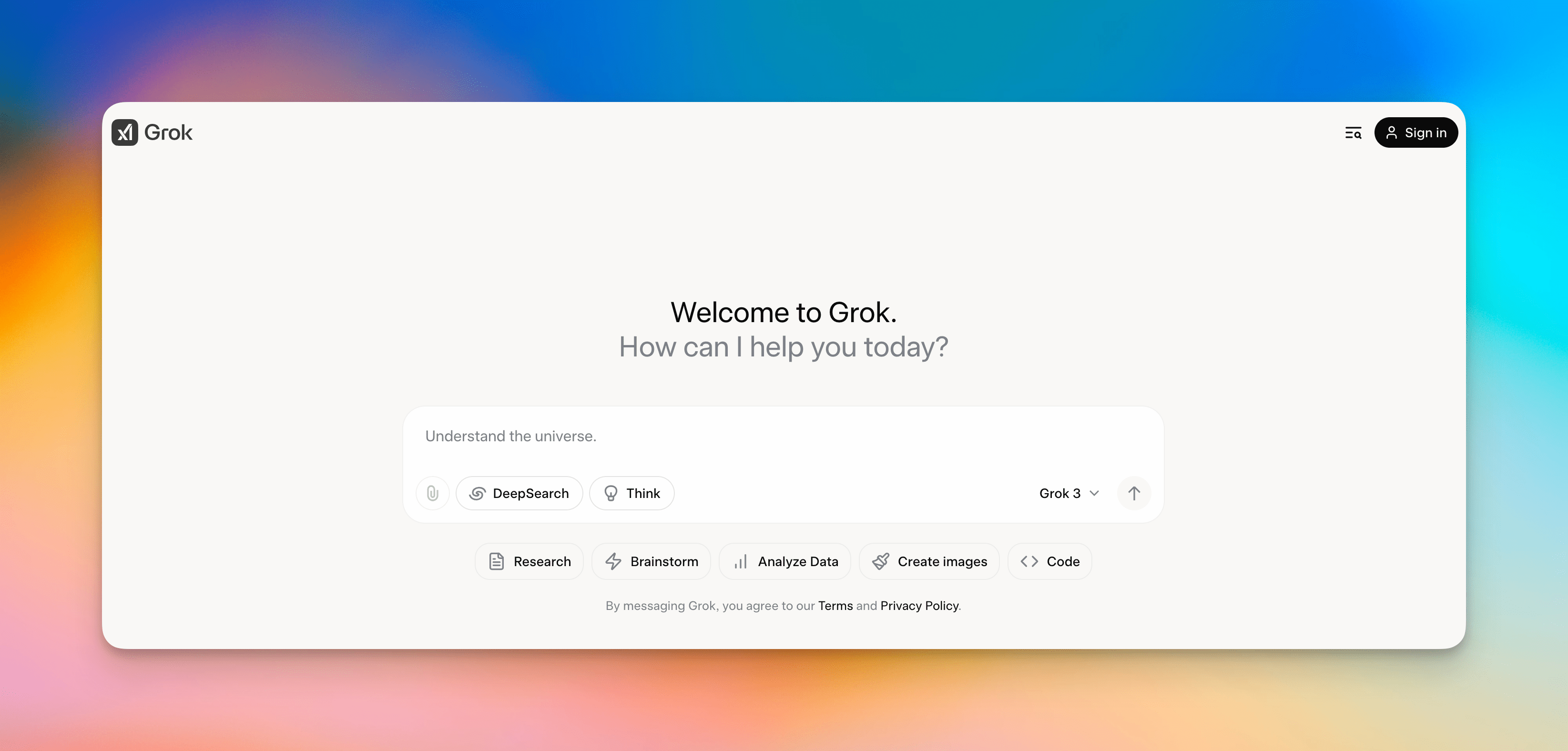 grok web screenshot