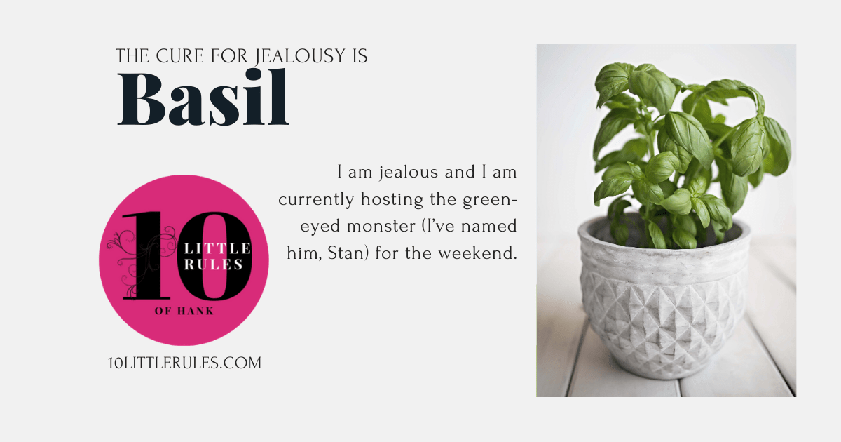 The cure for jealousy is basil