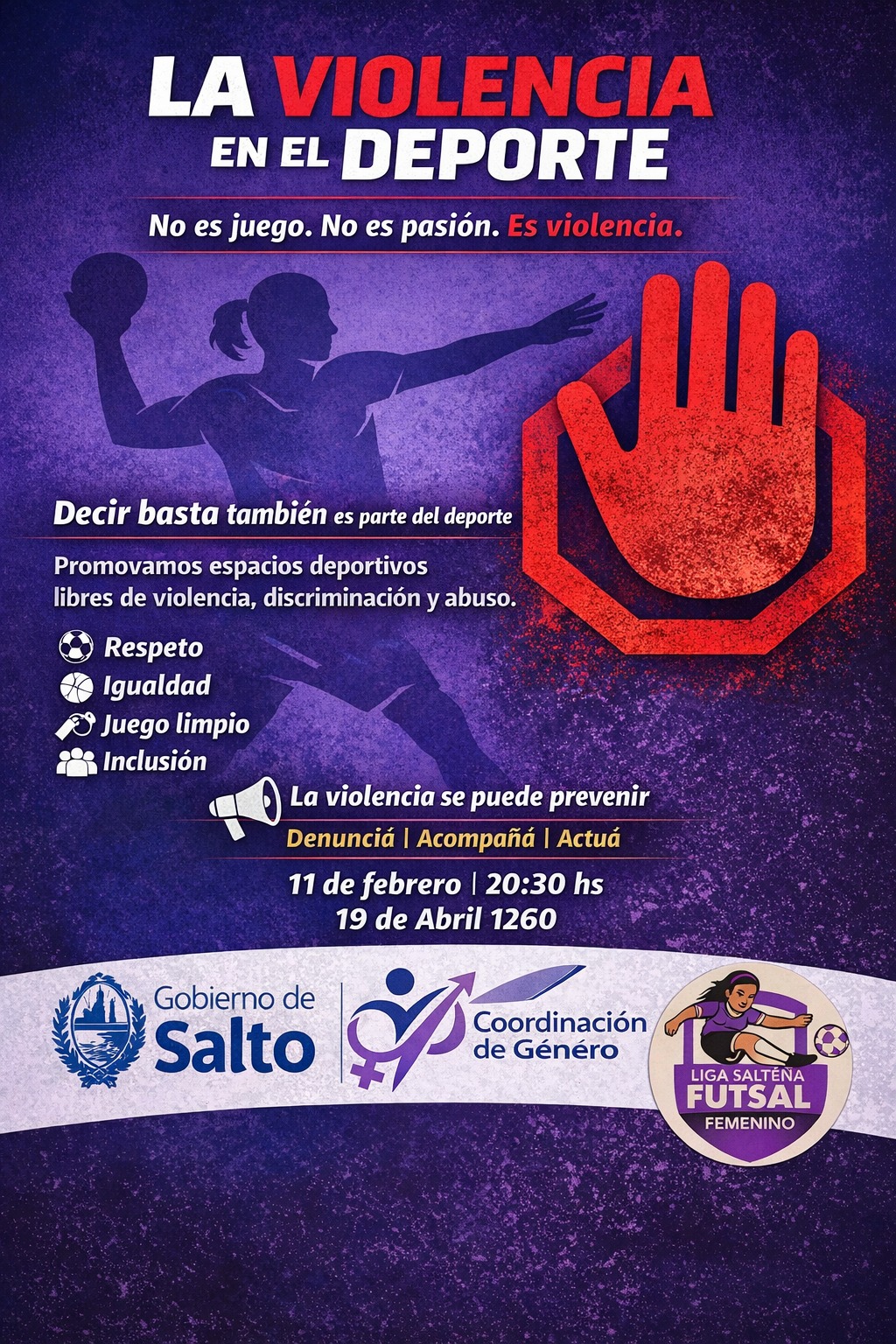Se realizará charla sobre prevención de la violencia en el deporte