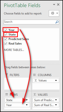Excel: insert a clustered column pivot chart [3 steps]