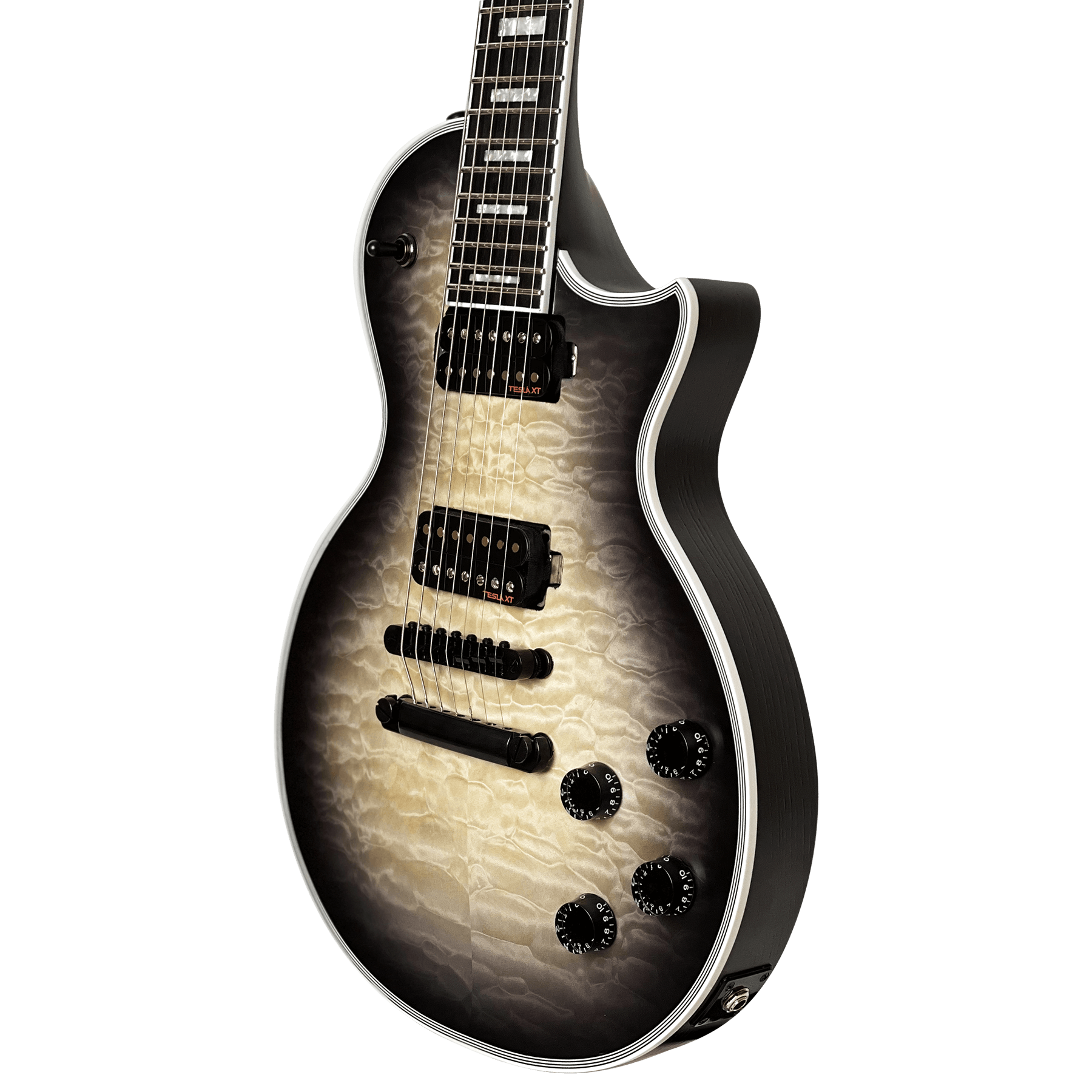 7 String Guitar - GF Modern 7 String Quilted Maple Black Burst - 10s
