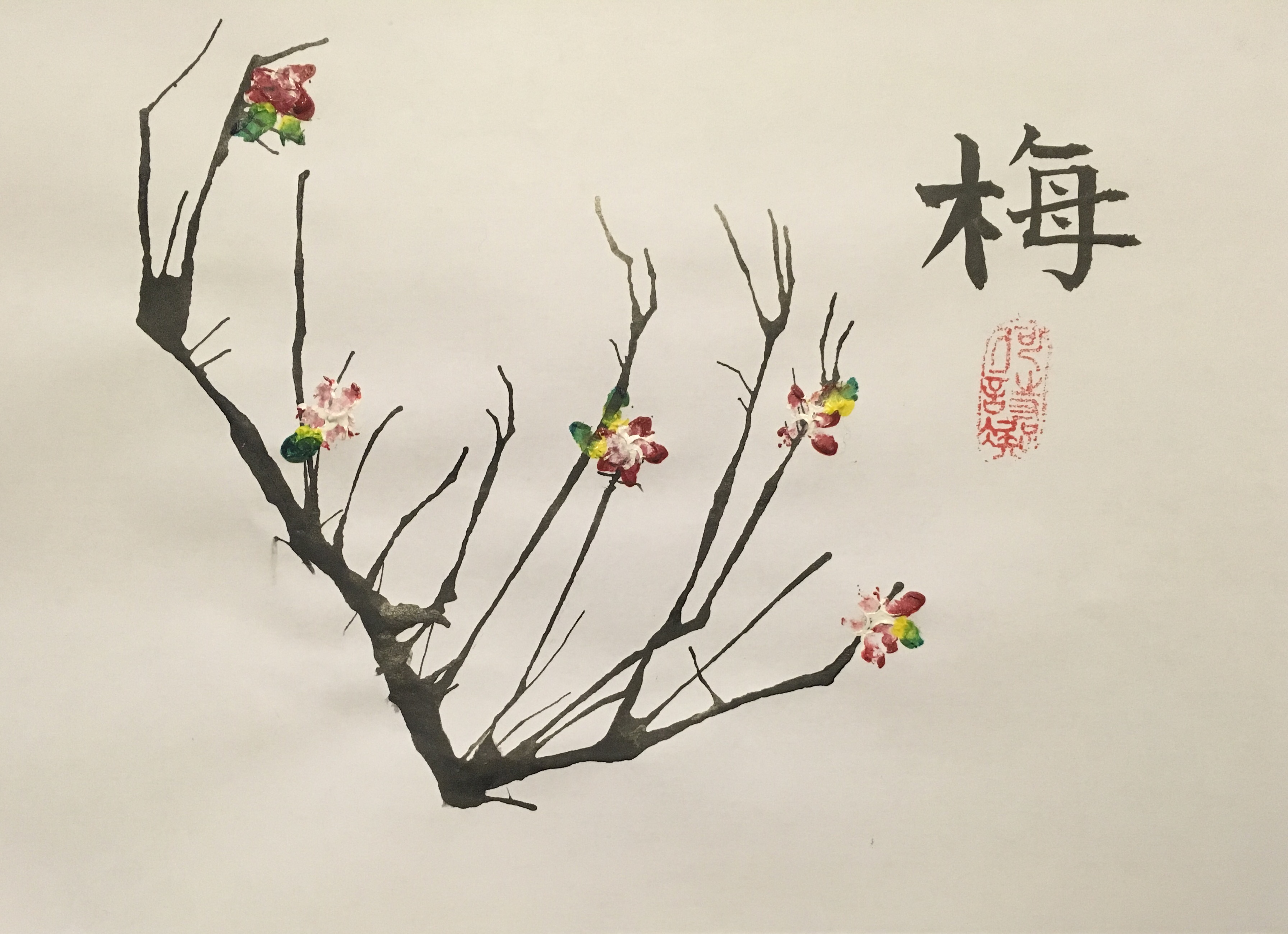 梅花萬杂墨 500元以下梅花图花鸟画传统水墨】图片_欣赏_交易- 99字画网