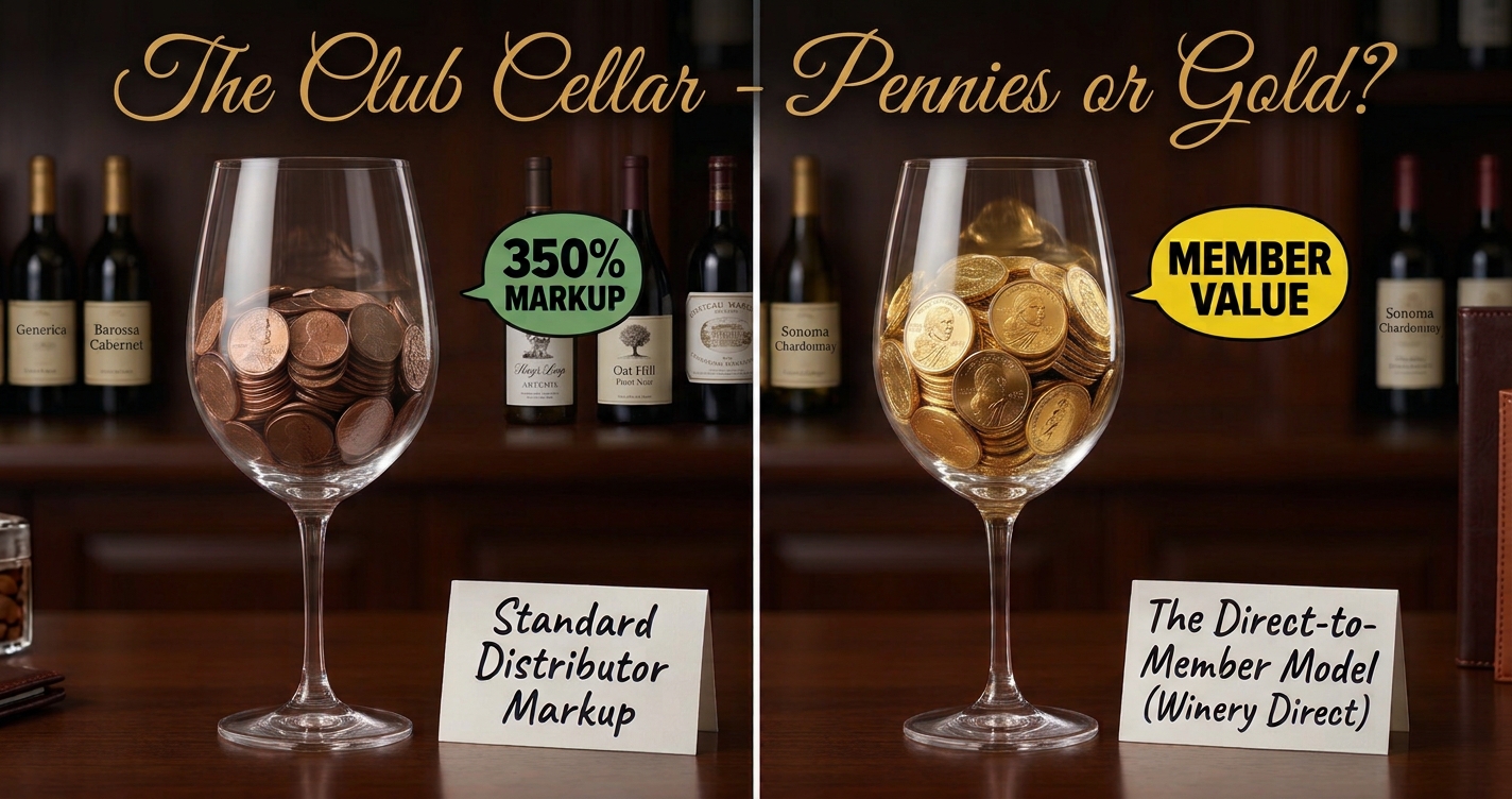 Wine glasses one filled with pennies one with gold dollars