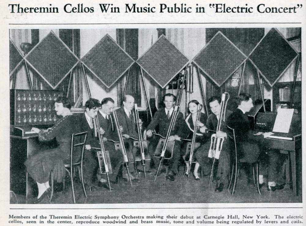 Theremin Orchestra, Carnegie Hall. C1930