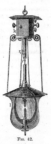 A carbon arc street lamp of the type used in Victorian Britain