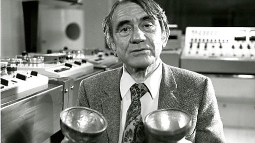 Pierre Schaeffer at the GRM Studio, Paris France