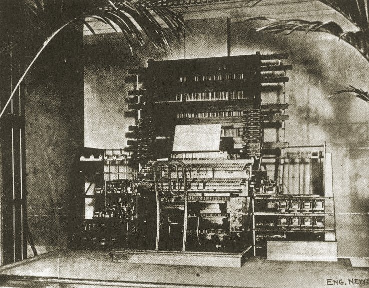 The keyboard control of the Telharmonium at Telharmonic Hall 1907