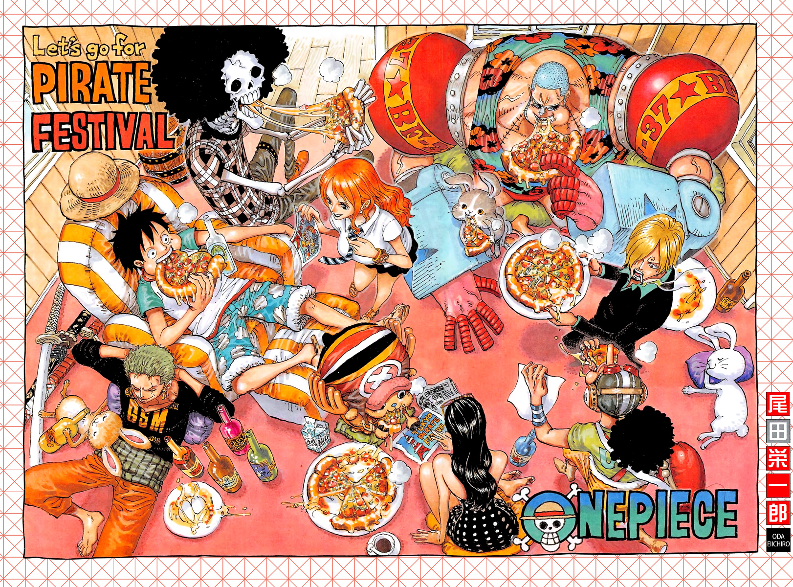 One Piece chapter 779 – colour spread – Tokyo Pirate Festival