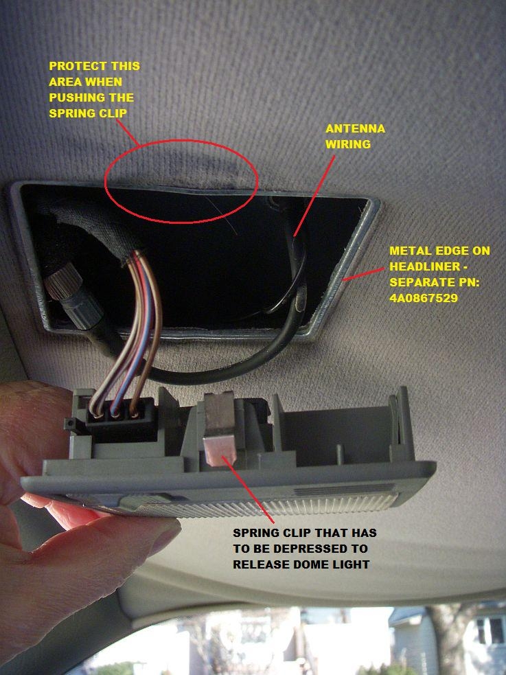 Does anyone have experience removing the headliner/side paneling? C4 Hatch Dome Light Bulb Access and Replacement - AudiWorld Forums