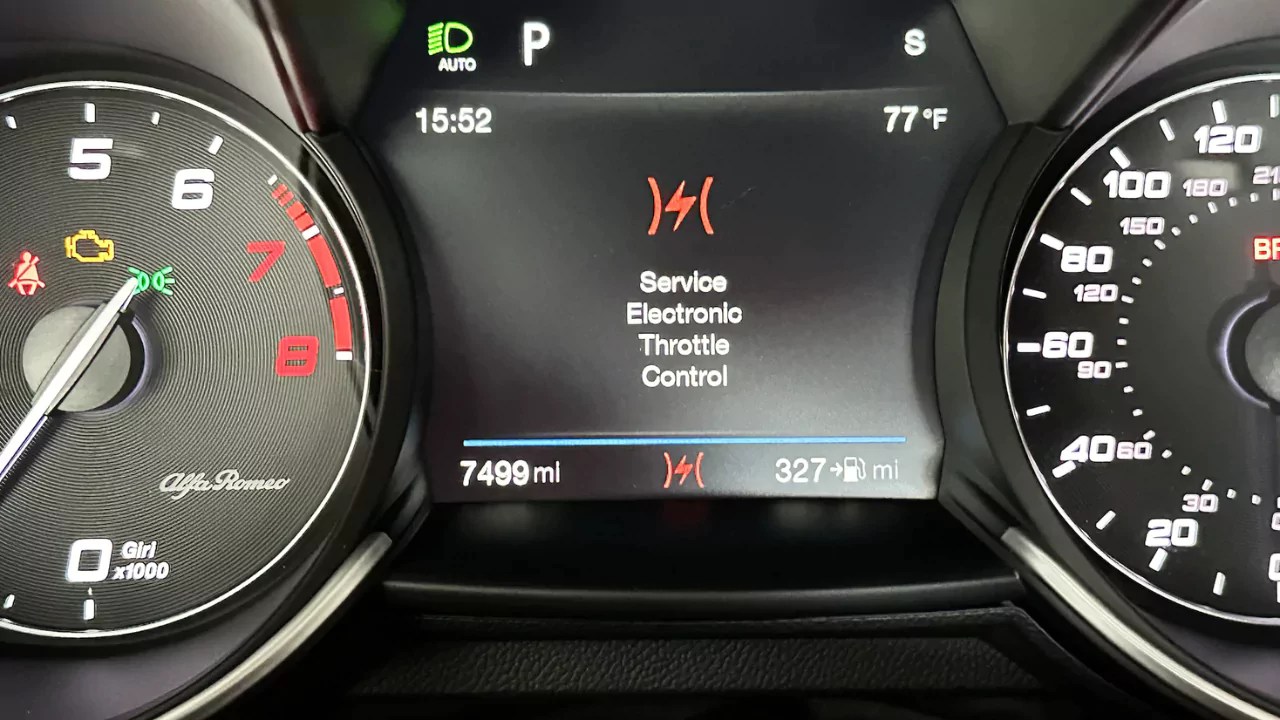 Electronic Throttle Control Light In Car