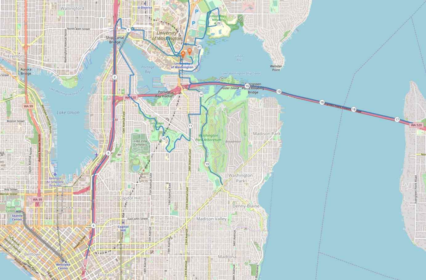 Seattle Map Location Seattle Marathon Course Map 