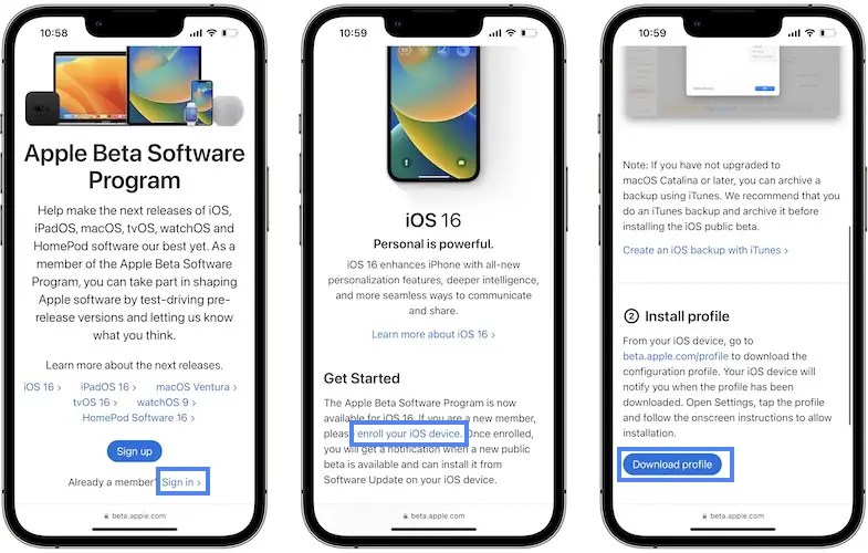 How to install ios 16 public beta from developer beta 3