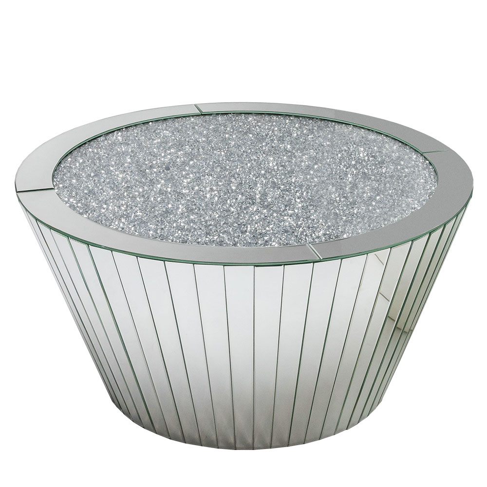 Crushed glass coffee table