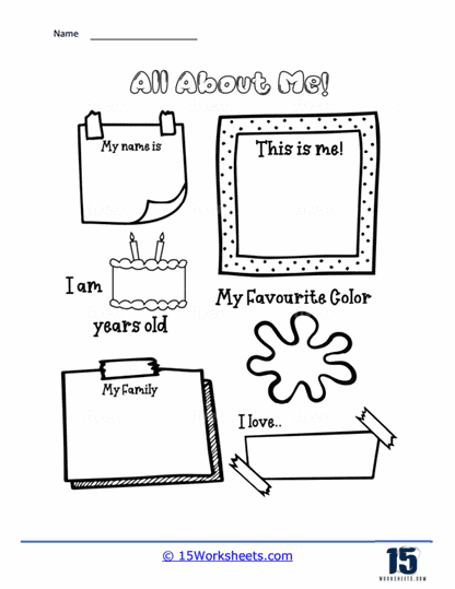 All about me worksheets