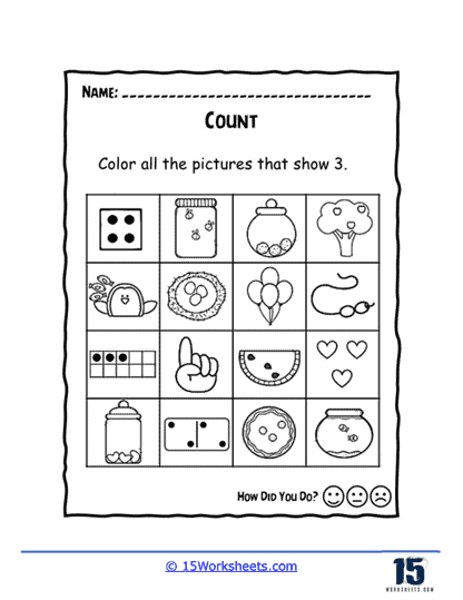 Number 3 worksheets