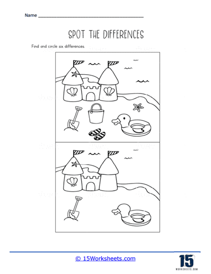 Spot the difference worksheets