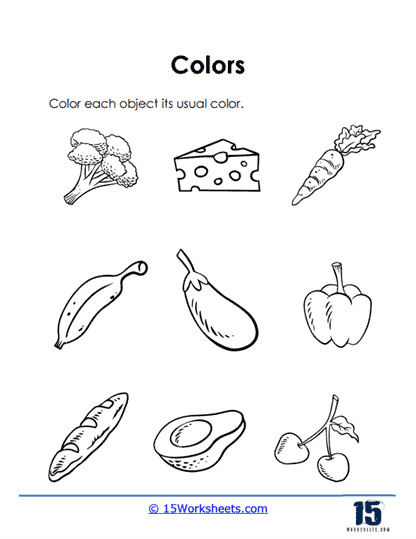 Color words worksheets