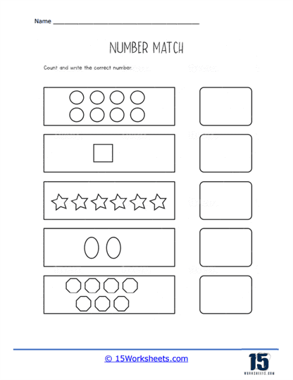 Matching numbers worksheets