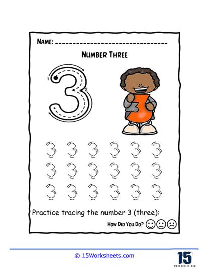 Number 3 worksheets