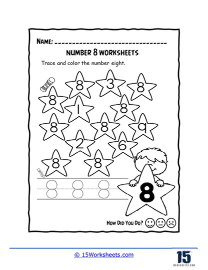 Number 8 worksheets
