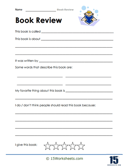 Book review worksheets