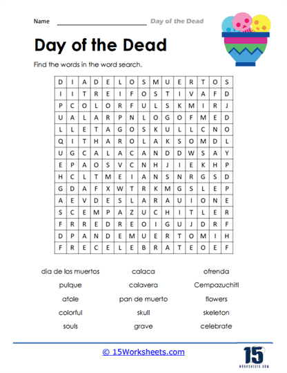 Day of the dead worksheets